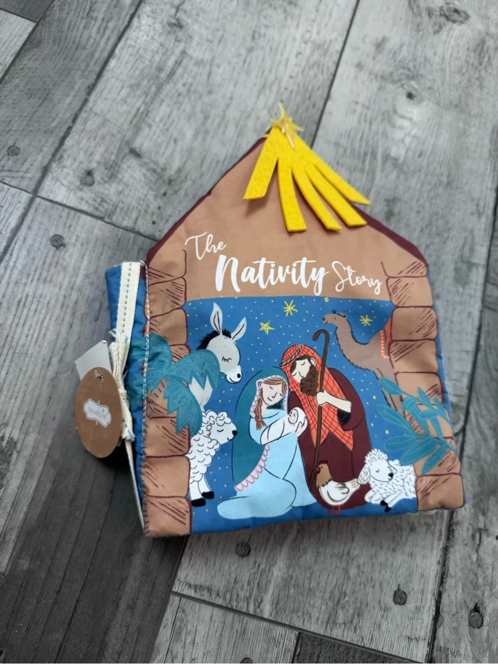 NWT Mudpie Nativity Plush Soft Children’s Book Baby Christmas Mud Pie New